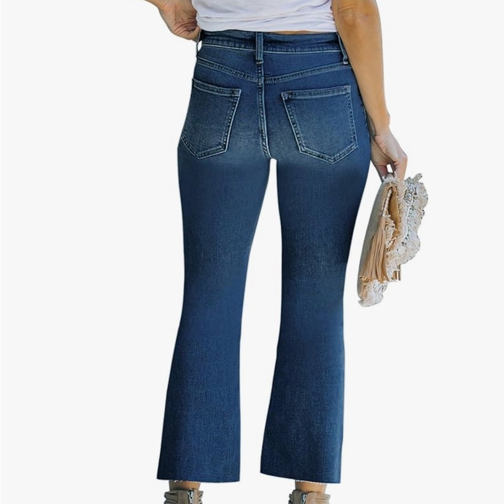 Women's High Waisted Crop Flare Jeans Size 8 - Picture 2 of 6